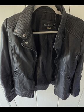 Bernardo Black Leather Moto Jacket - Women's